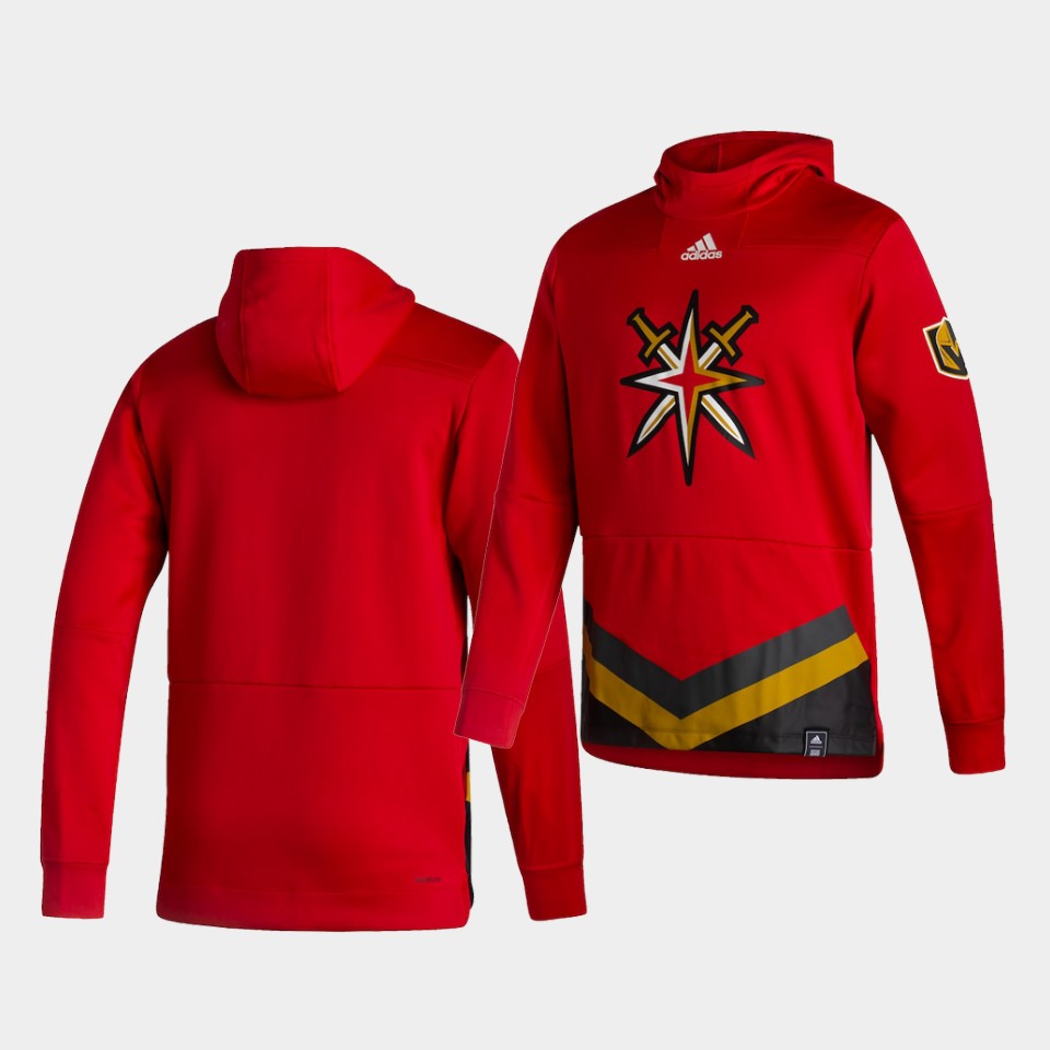 Men Vegas Golden Knights Blank Red NHL 2021 Adidas Pullover Hoodie Jersey->more nhl jerseys->NHL Jersey